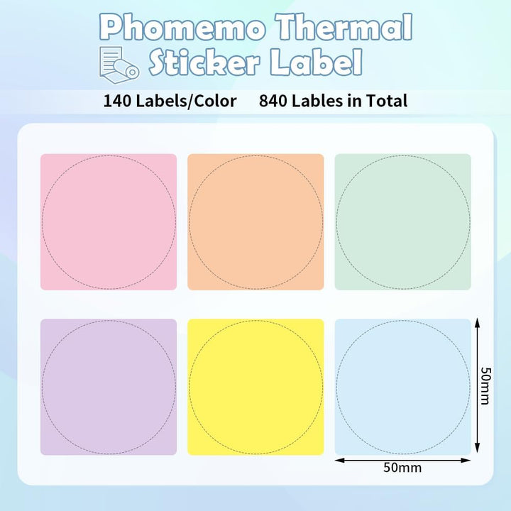 Phomemo M110 M120 M200 M220 M221 Etikettenhersteller, rundes Kreis-Etikett – Thermodrucker-Etiketten