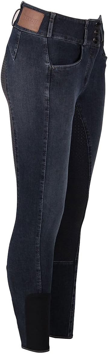 Pikeur Damen Candela Jeans Reithose Denim Spot 38 Blau, 38 Blau