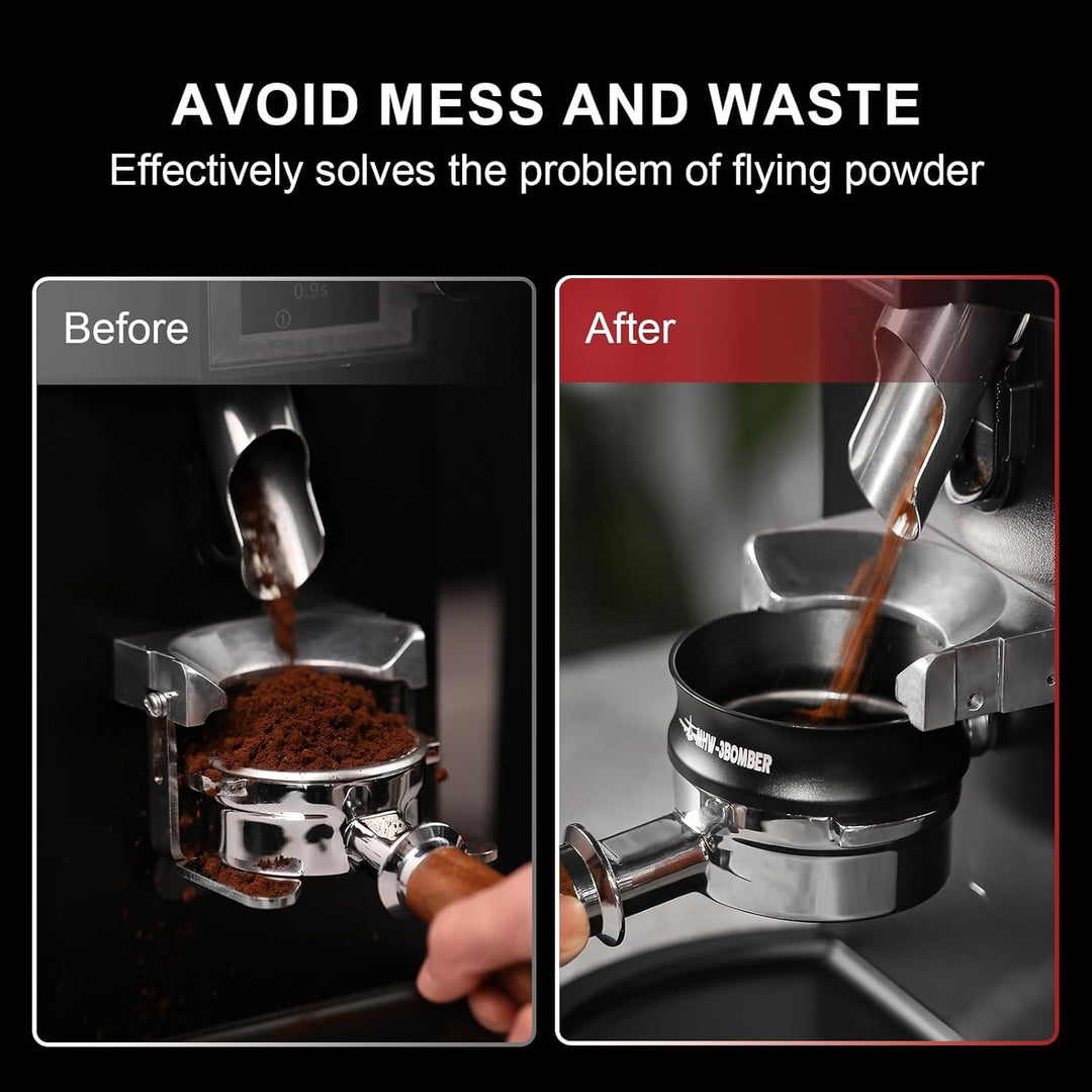 MHW-3BOMBER 51mm Espressodosiertrichter Magnetischer Kaffeedosierring Siebträger Trichter Barista To