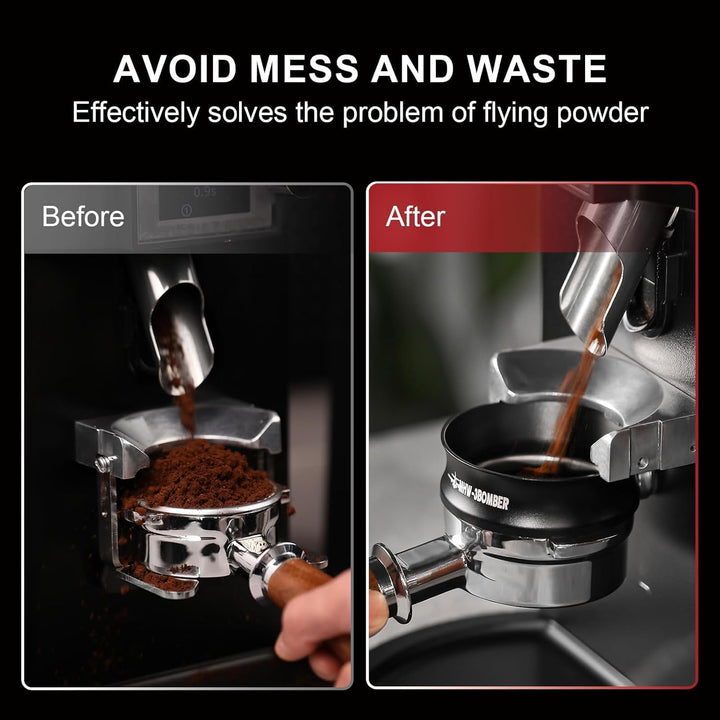MHW-3BOMBER 51mm Espressodosiertrichter Magnetischer Kaffeedosierring Siebträger Trichter Barista To