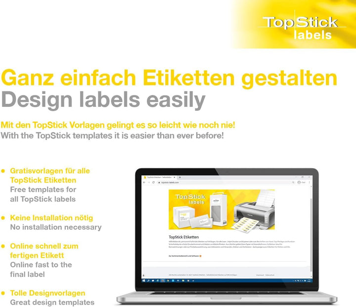 TopStick 8776 Universal Etiketten, 1000 Blatt, 99,1 x 93,1 mm, 6 Stück pro A4 Bogen, 6000 Aufkleber,