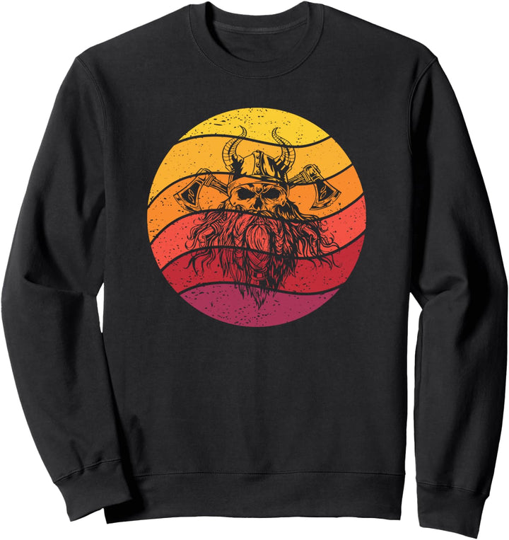 Wikinger Schädel Retro Style Vintage Sweatshirt