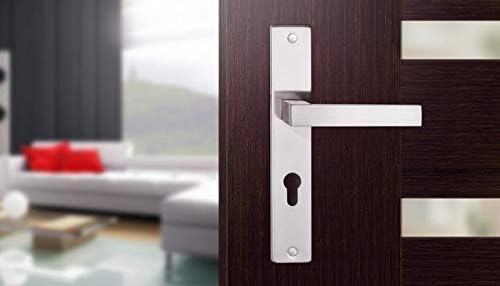 naka24 QUBIK Langschild Drückergarnitur Türbeschlag Türgriff Klinke Nickel (PZ), PZ