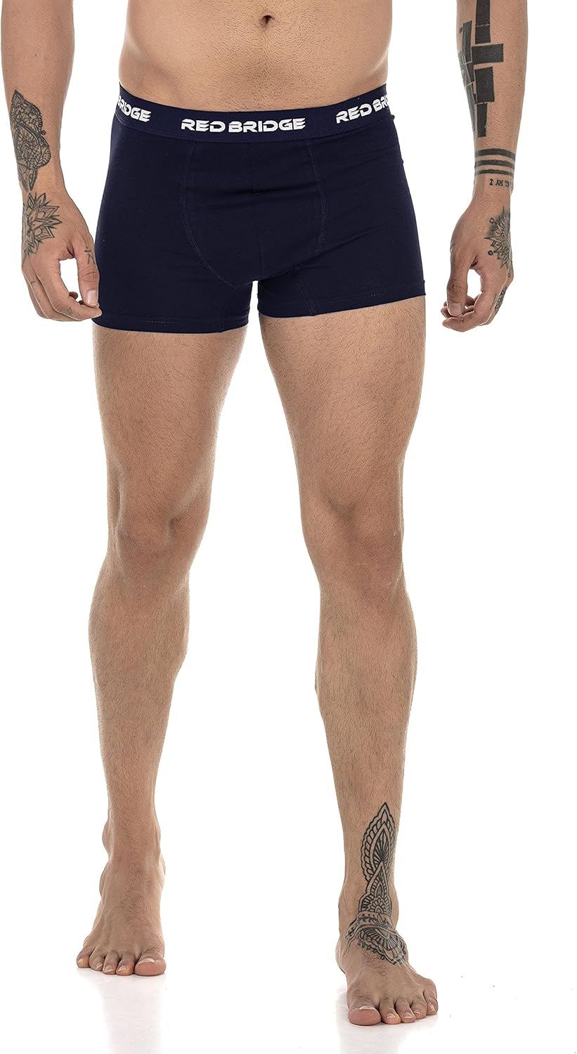 Redbridge Herren Boxershorts Set – 6er Pack enganliegende Unterhosen aus Baumwolle – Elastischer Bun