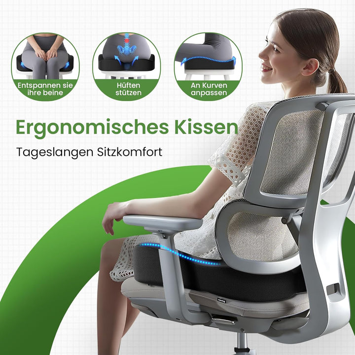Benazcap Sitzkissen Orthopädisch, Ergonomisches Hämorrhoiden Sitzkissen, wirkt Schmerzreduzierend, S