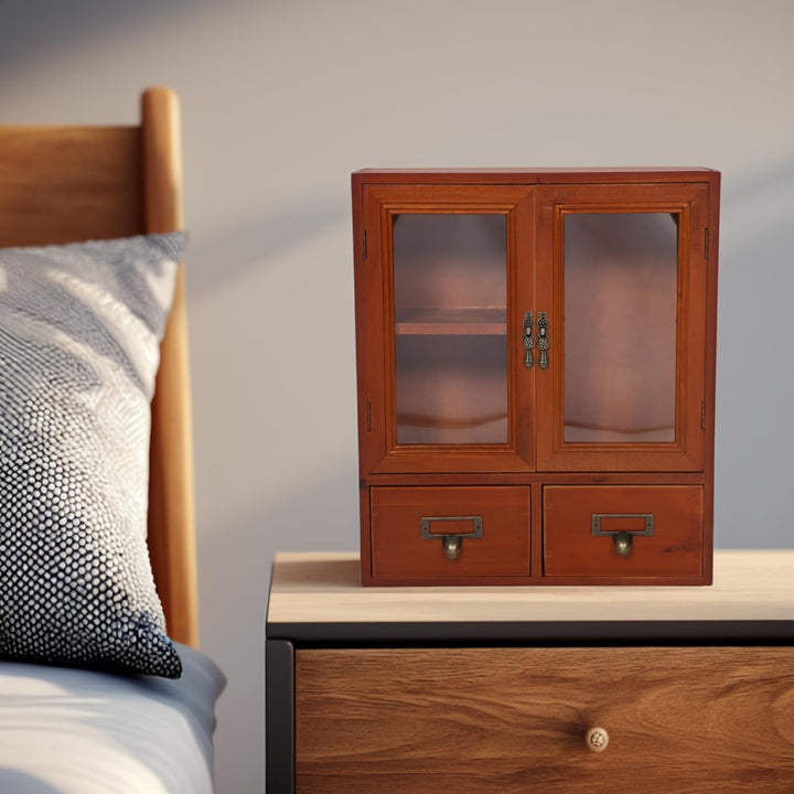 LIFKOME Vintage Holz Wandschrank Mit Doppeltüren Mini Aufbewahrungsschrank Für Küche Und Badezimmer
