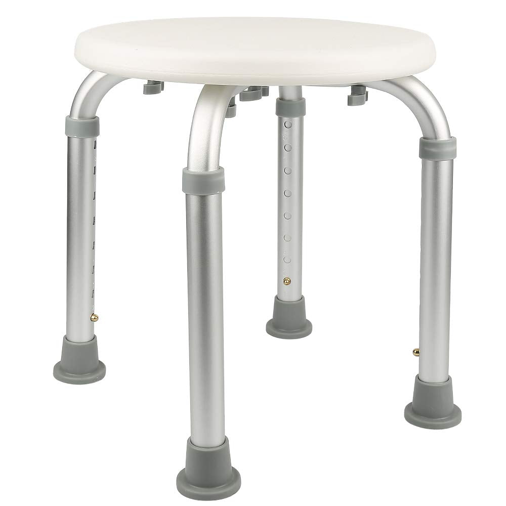 Duschhocker Duschstuhl 360°Drehbar Badehocker Höhenverstellbar, Alu und Kunststoff Badestuhl Duschsi