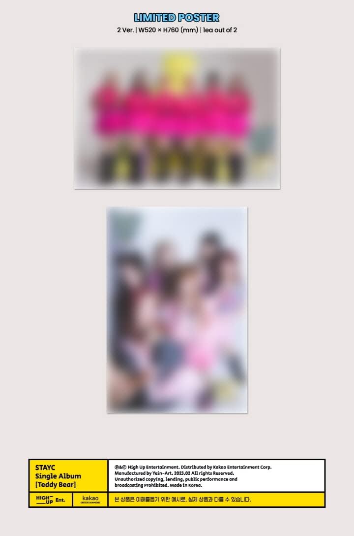 STAYC - TEDDY BEAR 4th Single Album+Folded Poster (FUN ver, 1 Folded Poster)