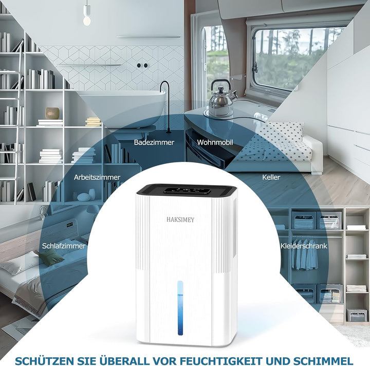 Luftentfeuchter elektrisch 2800ML,Tragbar Dehumidifier for Home mit Abtauen & Timer,Leise raumentfeu
