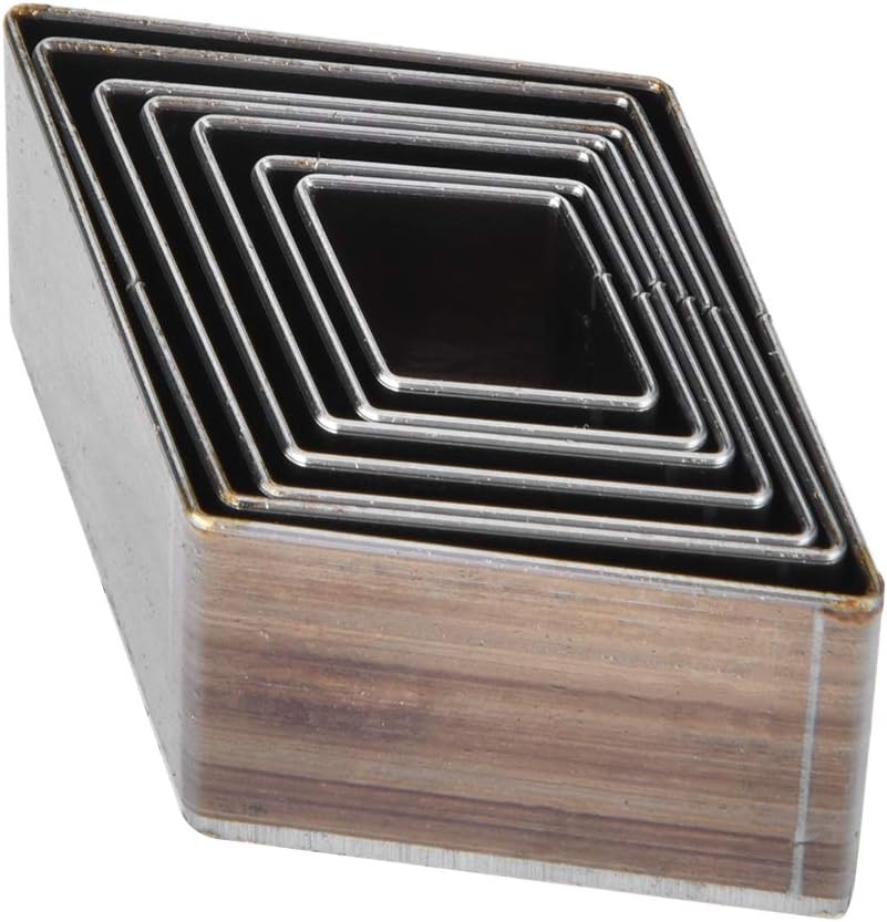 Stanzen Schneide, 7 Stück 20-50mm Stanzwerkzeug Lederhandwerk DIY Quadrat Schneidform für Lederhandw