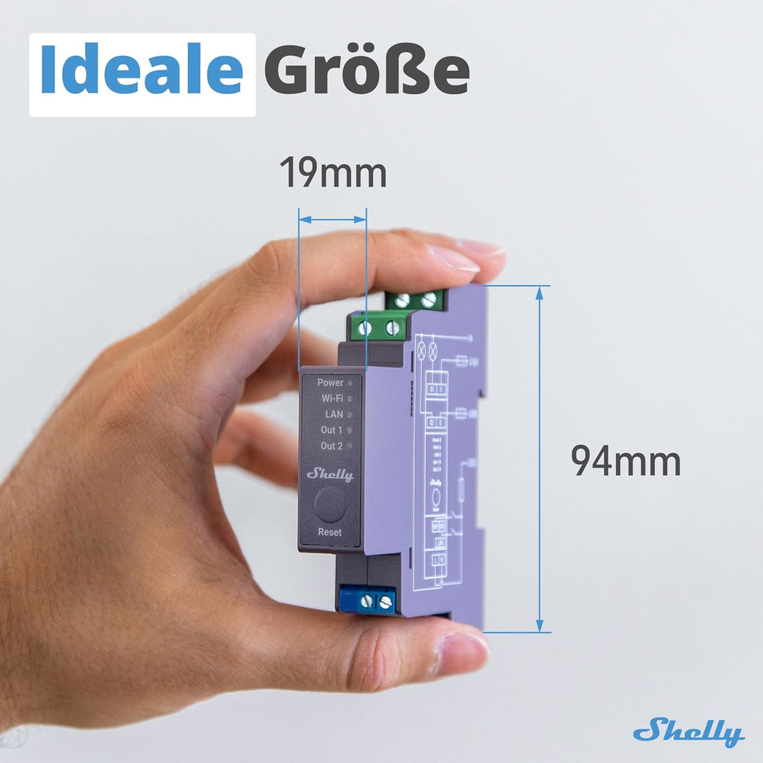 Shelly Pro 2 | Wlan, LAN & Bluetooth 2 Kanäle Smart Relais | Haus- & Gebäudeautomation |Alexa & Goog