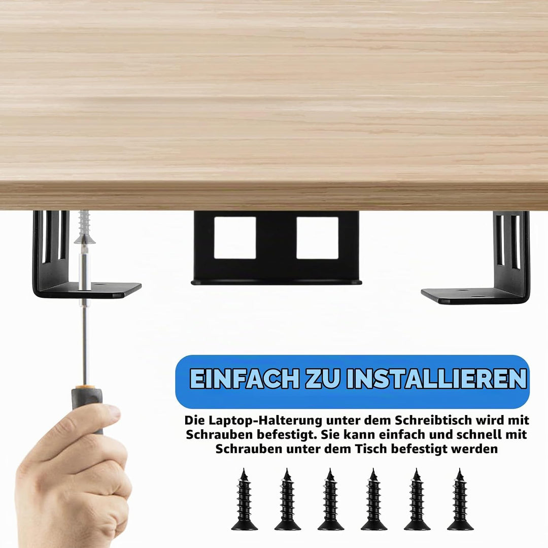 3 STK Laptop Untertisch Halterung, Laptop Regal Halter Ständer, Unter dem Schreibtisch Laptophalter
