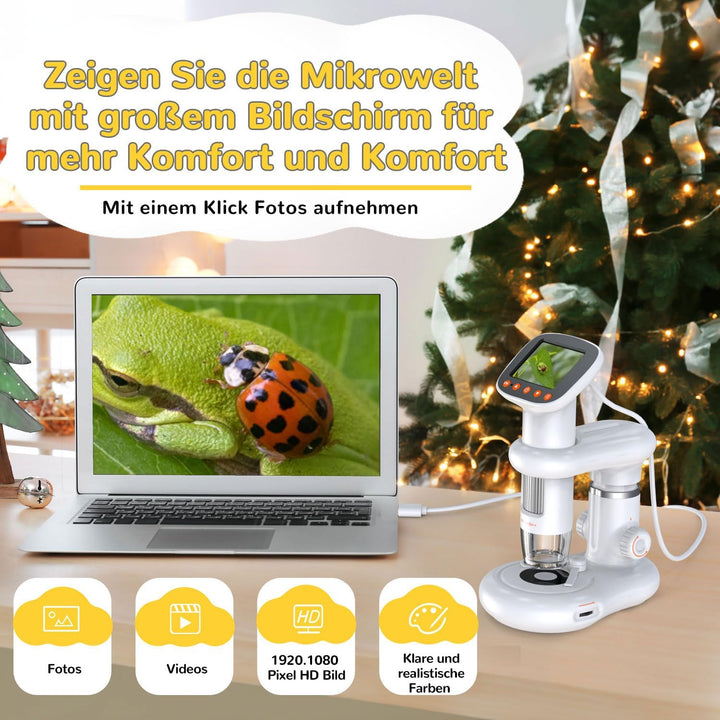 Microscope IMICHI Mikroskop für Kinder Bildschirm 1000X grosse Vergrösserung klares Bild, einzigarti