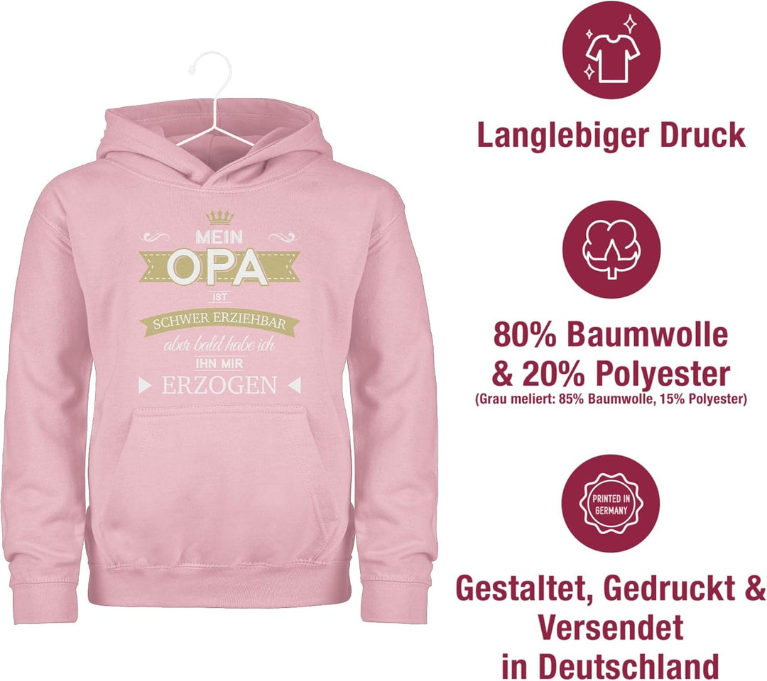Shirtracer - Kinder Hoodie Jungen Mädchen - Statement Sprüche - Mein Opa ist schwer erziehbar Bald H