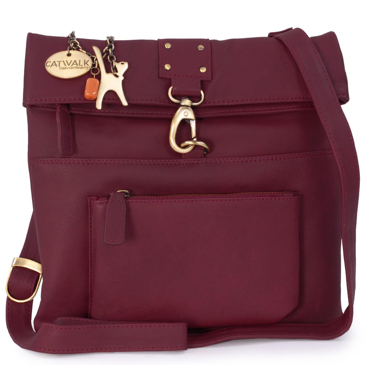 Catwalk Collection Handbags - Leder - Damen Leder Umhängetasche/Handtasche/Messenger/Schultertasche