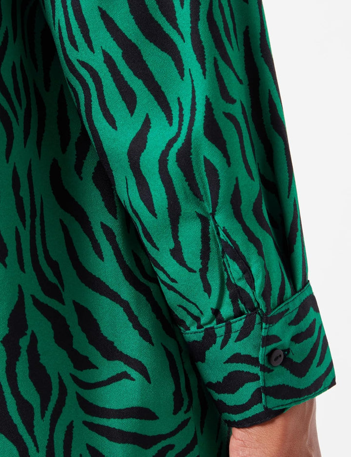 ONLY Damen Onltiana L/S Shirt Dress Wvn - Polyester - Blusen - Kleid, XXS Lush Meadow/Aop:animal