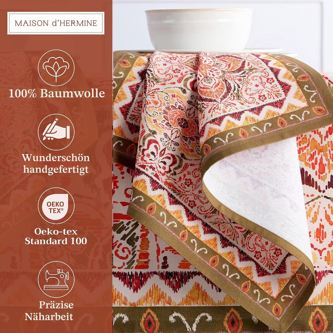 Maison d' Hermine Stoffservietten 4er Set aus 100% Baumwolle Wiederverwendbare Stoffservietten Weihn