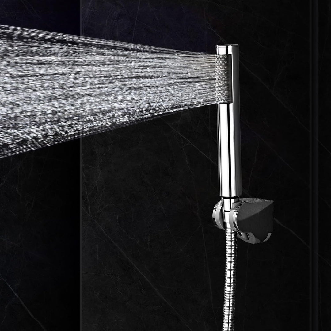 DETBOM Handbrause für Badezimmer, Duschköpfe Edelstahl, Shower Head Anti-Kalk, Wassersparend Spardus