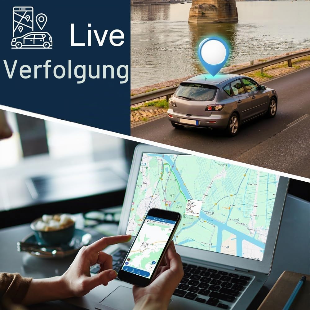 TKMARS TK905B 4G GPS Tracker Auto, 10000mah-Akku, Magnetisch, Mehrere Alarme Tracker mit Echtzeit Or