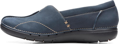 Clarks Damen Un Loop Stride Loafer 41 EU Navy Nubuck, 41 EU Navy Nubuck