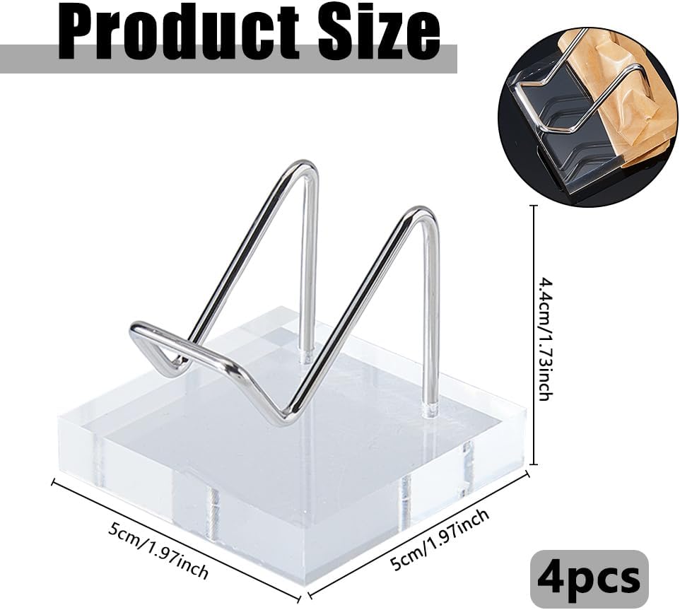 DICOSMETIC 4 Stück Kristall Display Halter Metall Arm Display Ständer Acryl Edelstahl Ständer Felsen