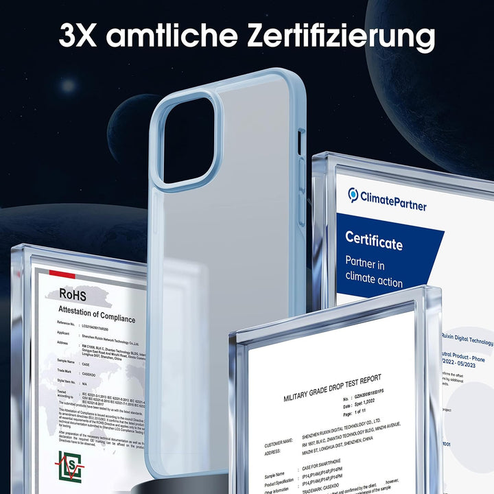 CASEKOO Matt Power für iPhone 15 Plus / 14 Plus Hülle [TOP Militärschutz] Stossfeste Kratzfeste Schu