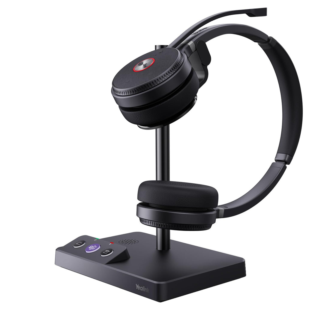Yealink WH62 kabellos DECT Kopfhörer Teams Zertifiziert, Stereo Büro-Headset für Tischtelefon und Co