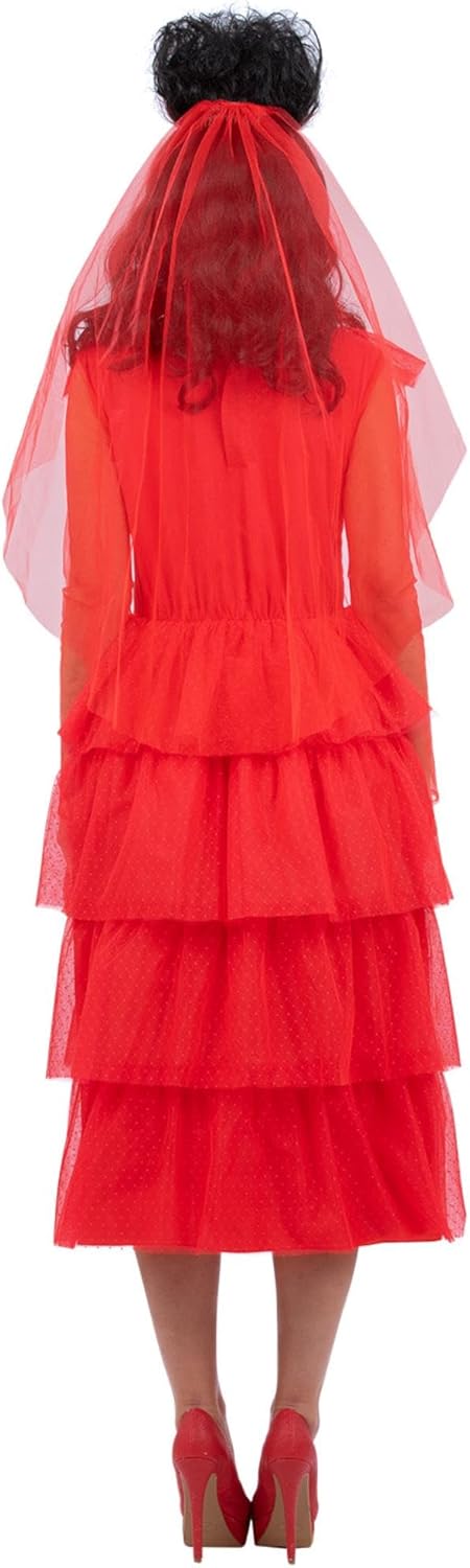 Smiffys 81007 Beetlejuice Lydia Braut Kostüm Damen Rot, L