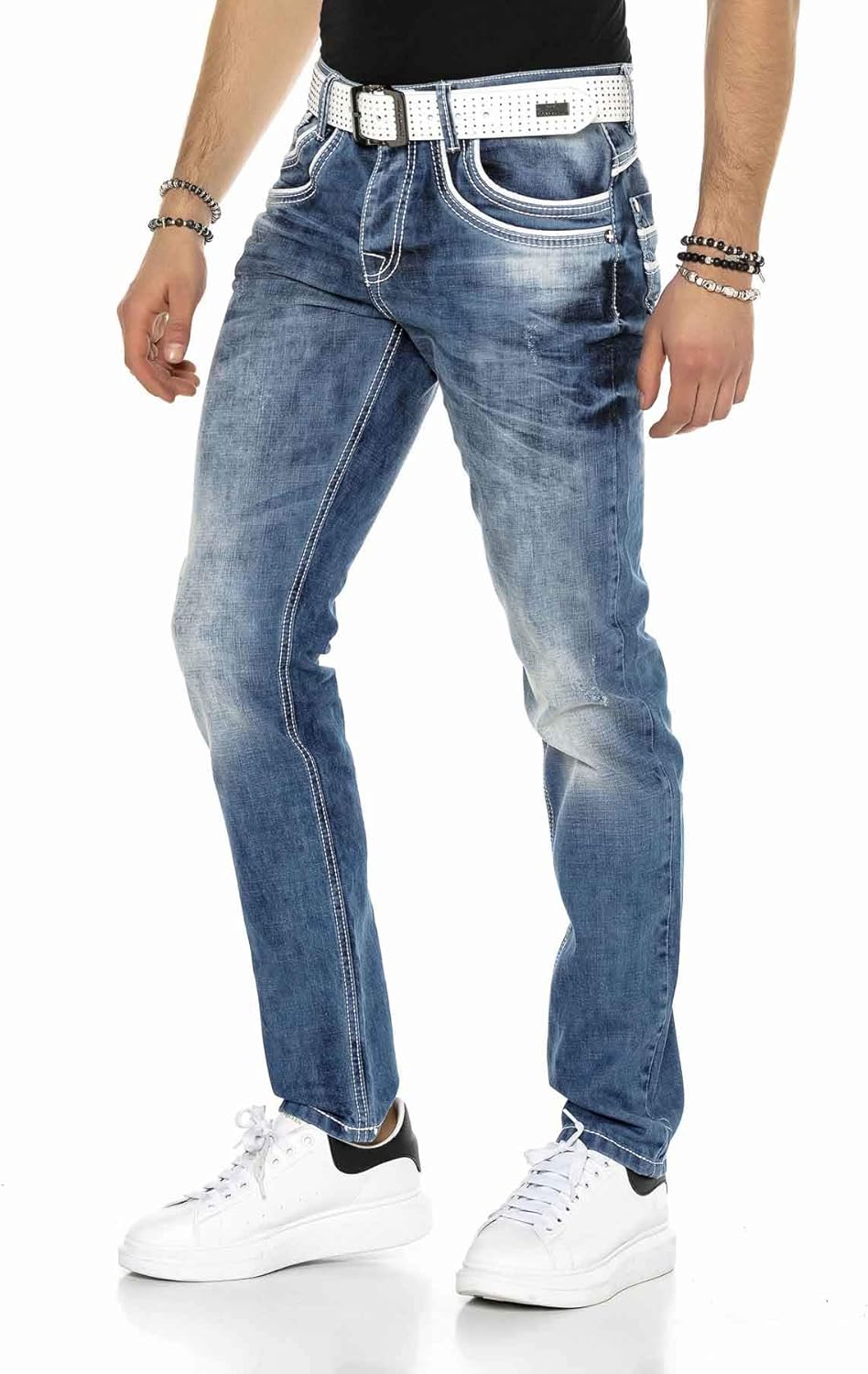 Cipo & Baxx Herren Jeans | Modernes Denim | Markante Details | Vielseitig kombinierbar für Freizeit