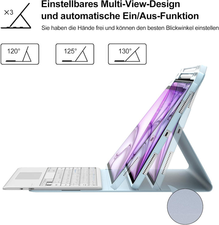 IVEOPPE Tastatur für iPad Air 13 2024 (M2), Hülle mit Tastatur für iPad Air 13" Con Touchpad, Magnet