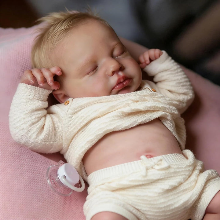 Zero Pam Baby Reborn Vinyl-Körper mit geschlossenen Augen, 50 cm, realistische Babypuppen, aus Vinyl