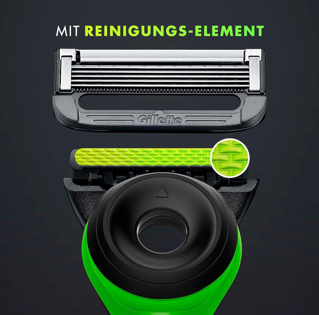 Gillette Labs Nassrasierer Herren, Limited Edition Rasierer mit Reinigungs-Element + 5 Rasierklingen