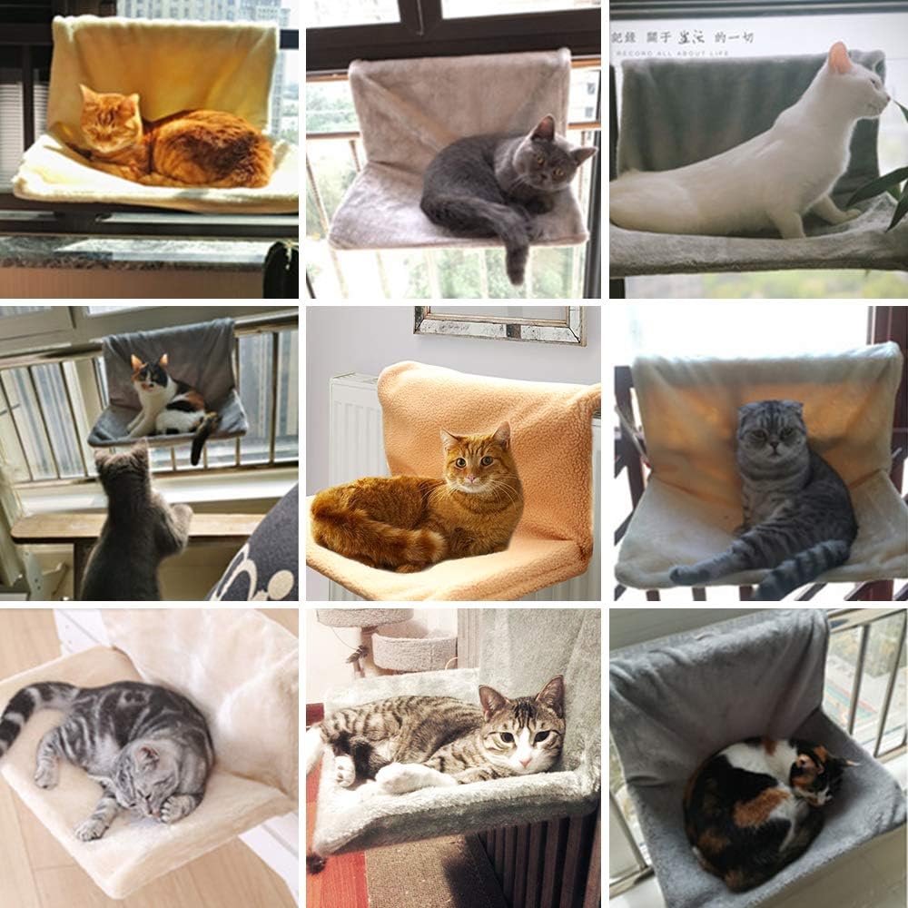Waschbares Heizkörperbett für Katzen und Hunde, robuster Metallrahmen, warm und bequem, maximales Ha