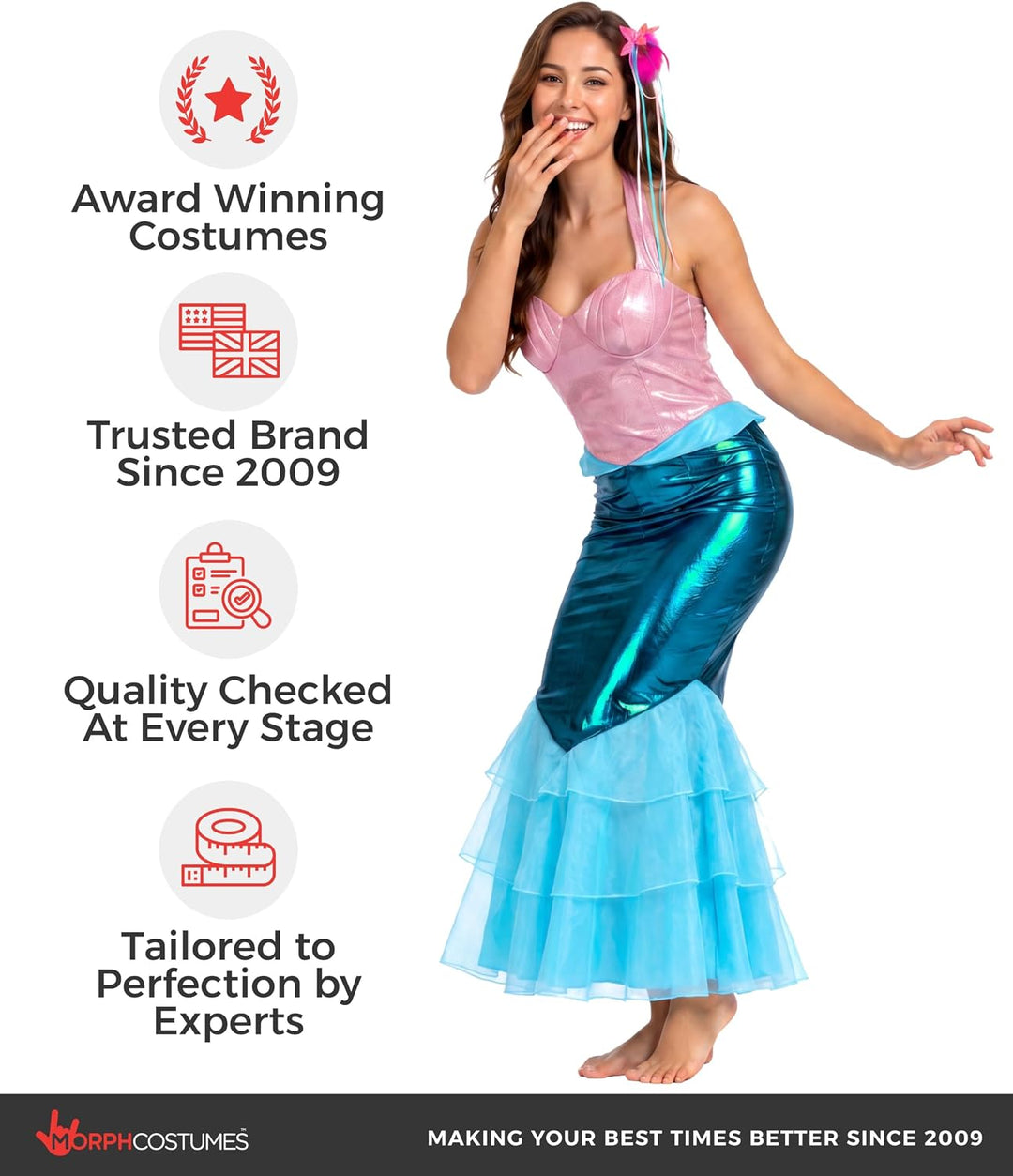 Fun Shack Meerjungfrau Kostüm Damen, Meerjungfrau Kleid Kostüm, Kostum Unterwasserwelt, Halloween Ko