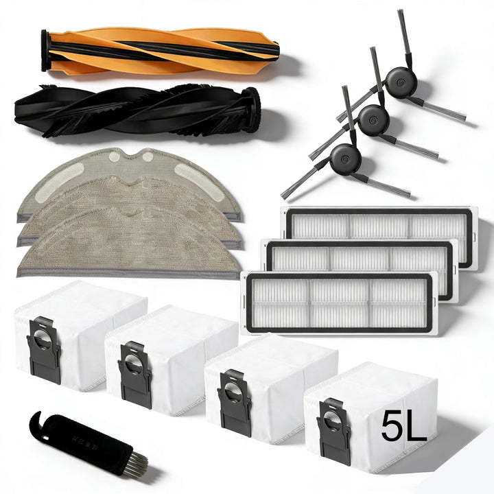 Zubehör für Dreame D20 Pro Plus,2 Hauptbürsten,3 Wischpads,3 Filter hepa,3 Seitenbürsten,3 Staubbeut