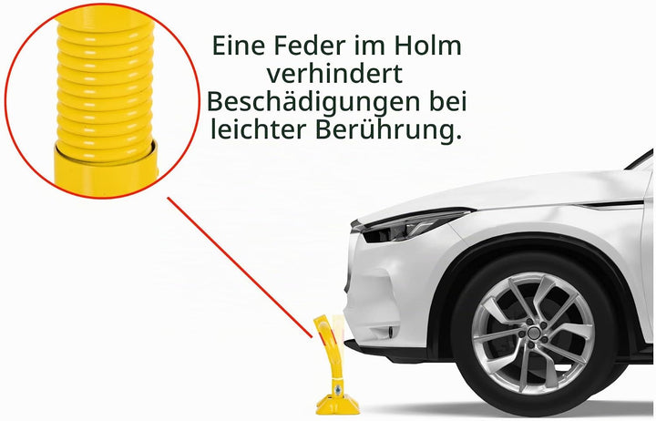Stagecaptain PPS-47XL Parkplatzschloss - Stationäre, klappbare Parkplatzsperre für Parkplätze - Absc
