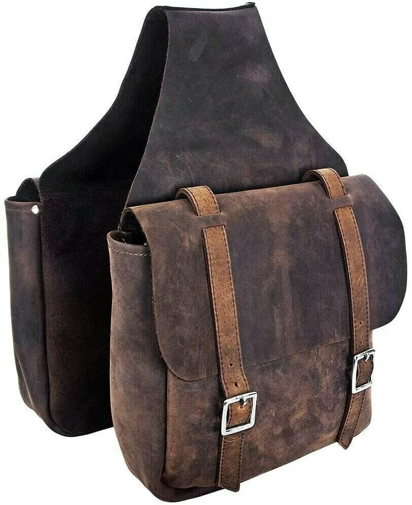 Western-Leder-Satteltasche für Pferde | Reitvergnügen Wanderritt geeignet für Reiten und Fassrennen