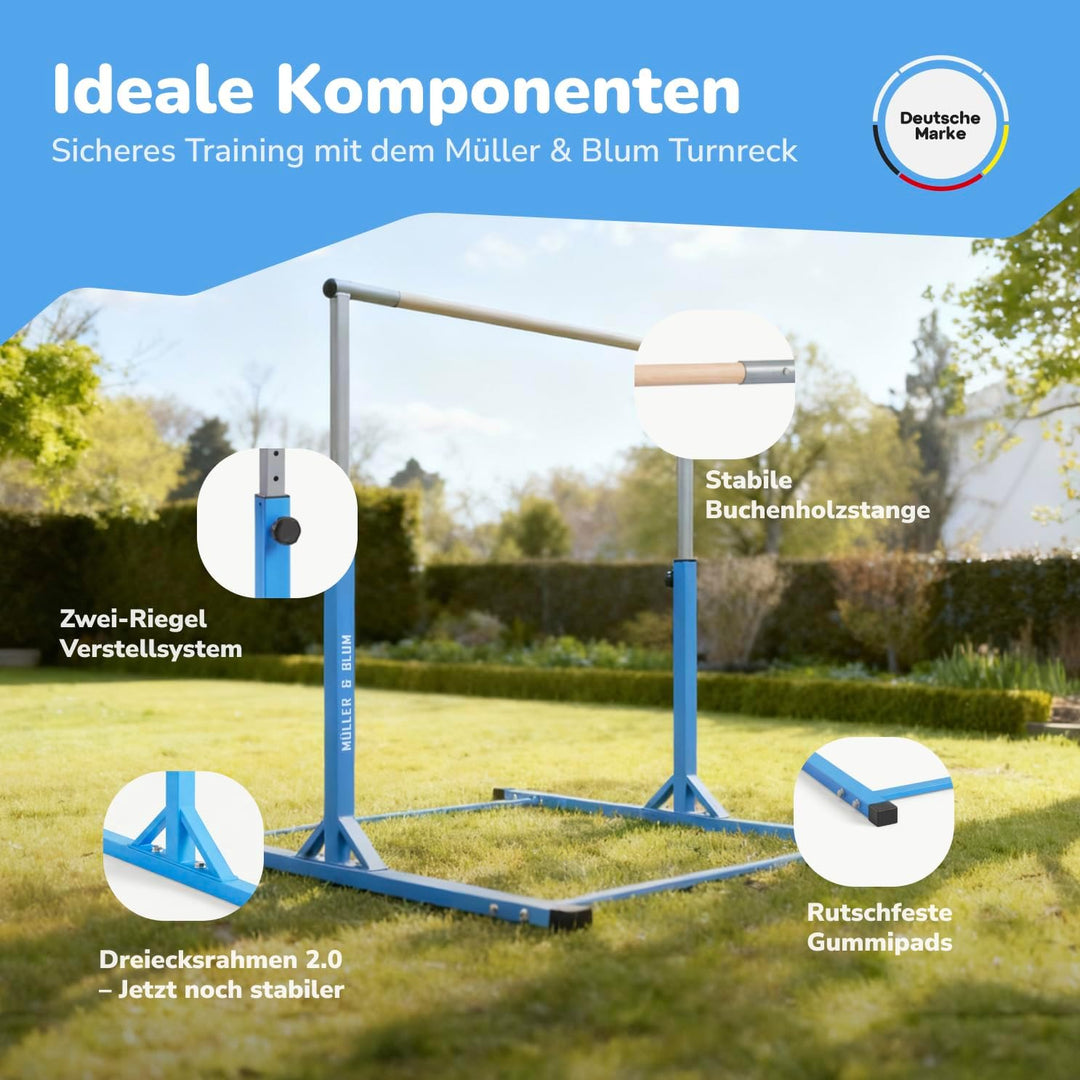 Müller &amp; Blum Premium Turnreck für Kinder, höhenverstellbares Turngerät für Indoor &amp; Outdoor, Turnst