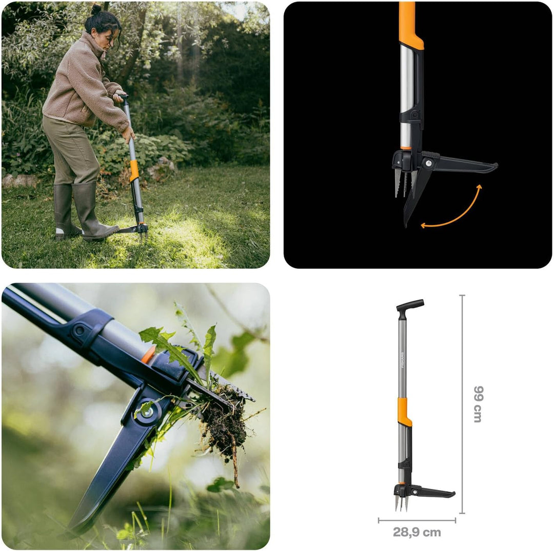 Fiskars Ergonomic Weed Puller + Hoe + Trowel + Pruner eCom