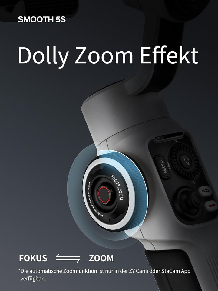 ZHIYUN Smooth-5S [Official] iPhone Gimbal Stabilisator 3-Achsen mit Stativ, Smartphone Gimbal mit Se