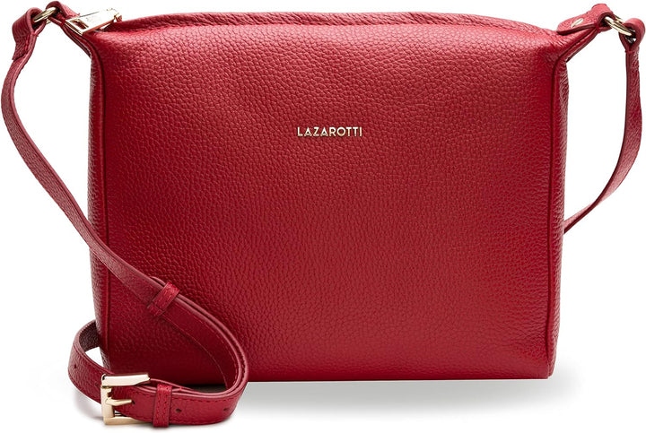 Lazarotti Bologna Leder Umhängetasche Damen | verstellbarer Schultergurt | grosse Crossbody Bag | Sc