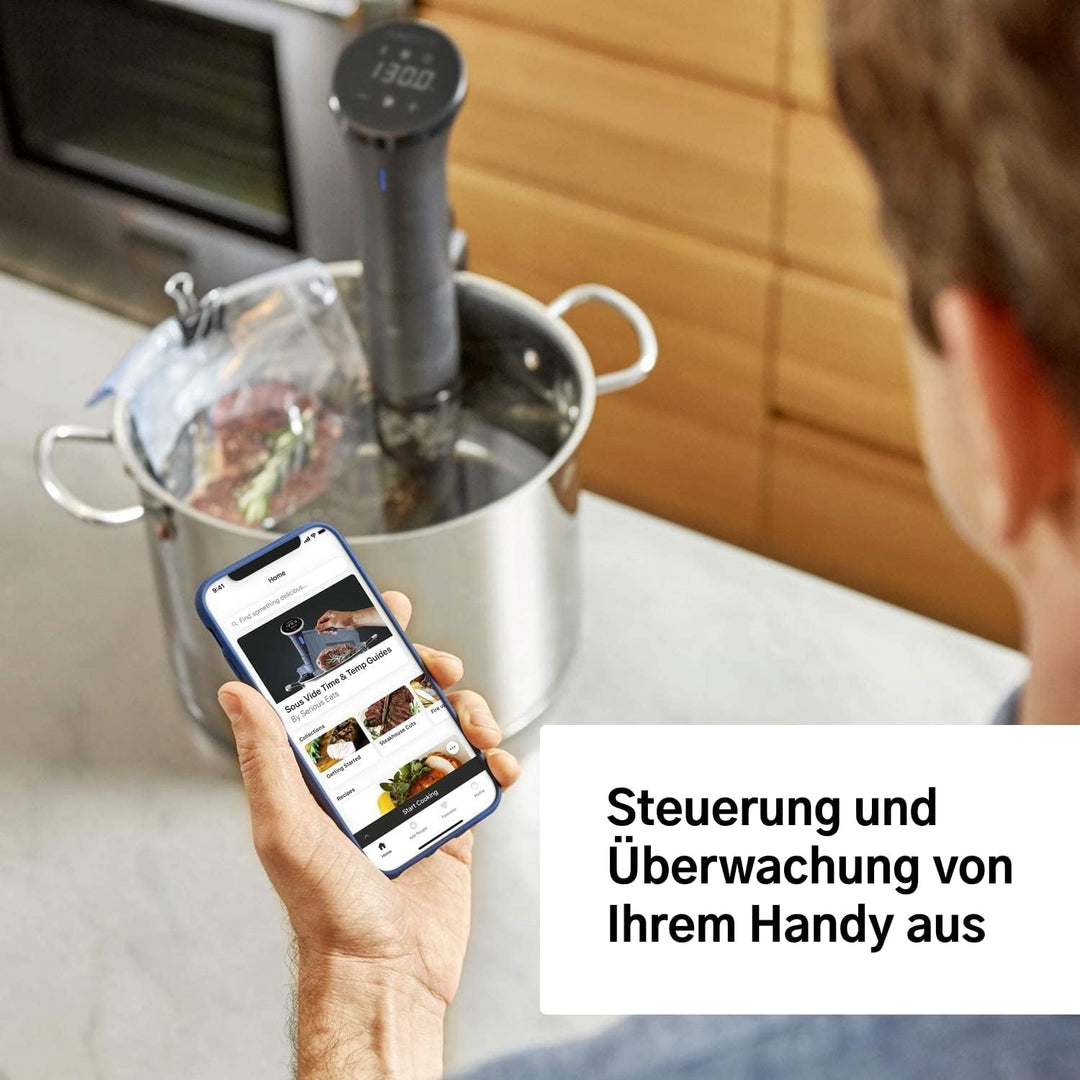Anova Präzisionskocher Nano AN400-EU00, Precision Cooker, Sous Vide, WiFi, inkl. Typ-C-Stecker für E