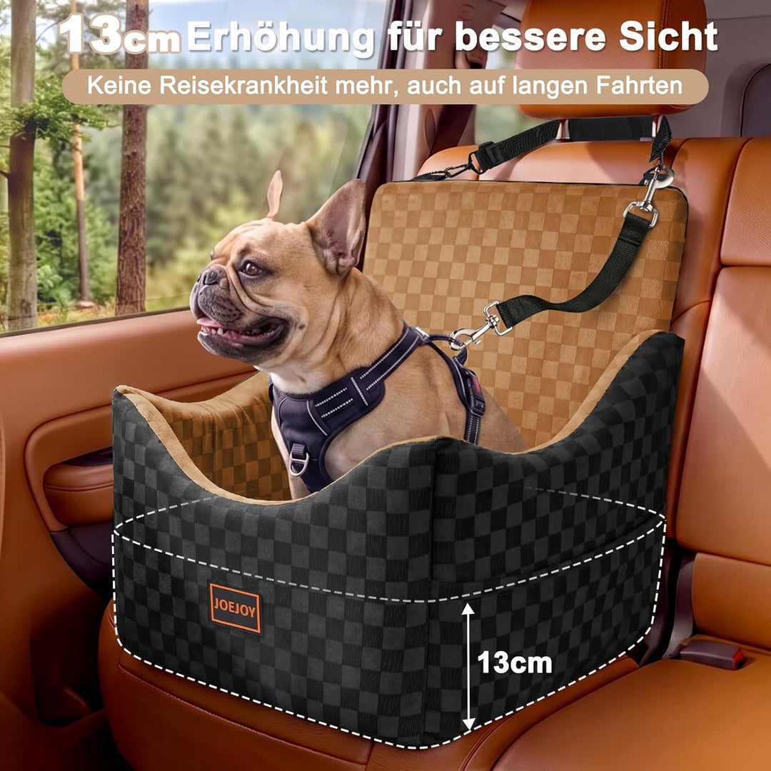 JOEJOY Hunde Autositz für kleine bis mittlere Hunde,Waschbarer Ansteckbare Leine verdickter Memory-S