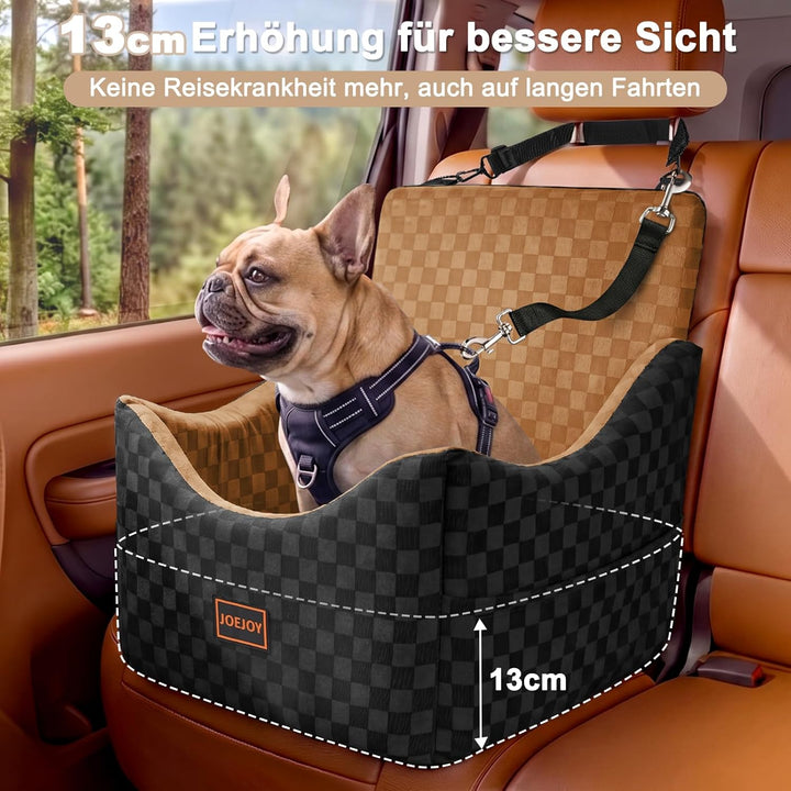 JOEJOY Hunde Autositz für kleine bis mittlere Hunde,Waschbarer Ansteckbare Leine verdickter Memory-S