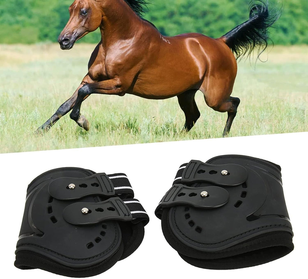 BAOFUYA Pferde Hinterbeinstiefel, Atmungsaktive, Schlagfeste Pferde Hinterbeinstiefel, Verstellbar,