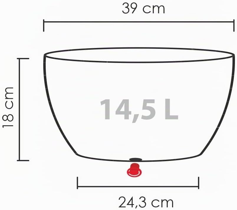 Scheurich Barceo Bowl 40, Pflanzschale/Blumentopf/Pflanzenschale, rund, Farbe: Stony Black, hergeste