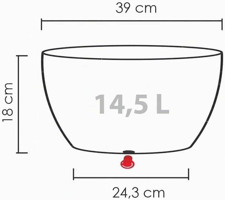 Scheurich Barceo Bowl 40, Pflanzschale/Blumentopf/Pflanzenschale, rund, Farbe: Stony Black, hergeste