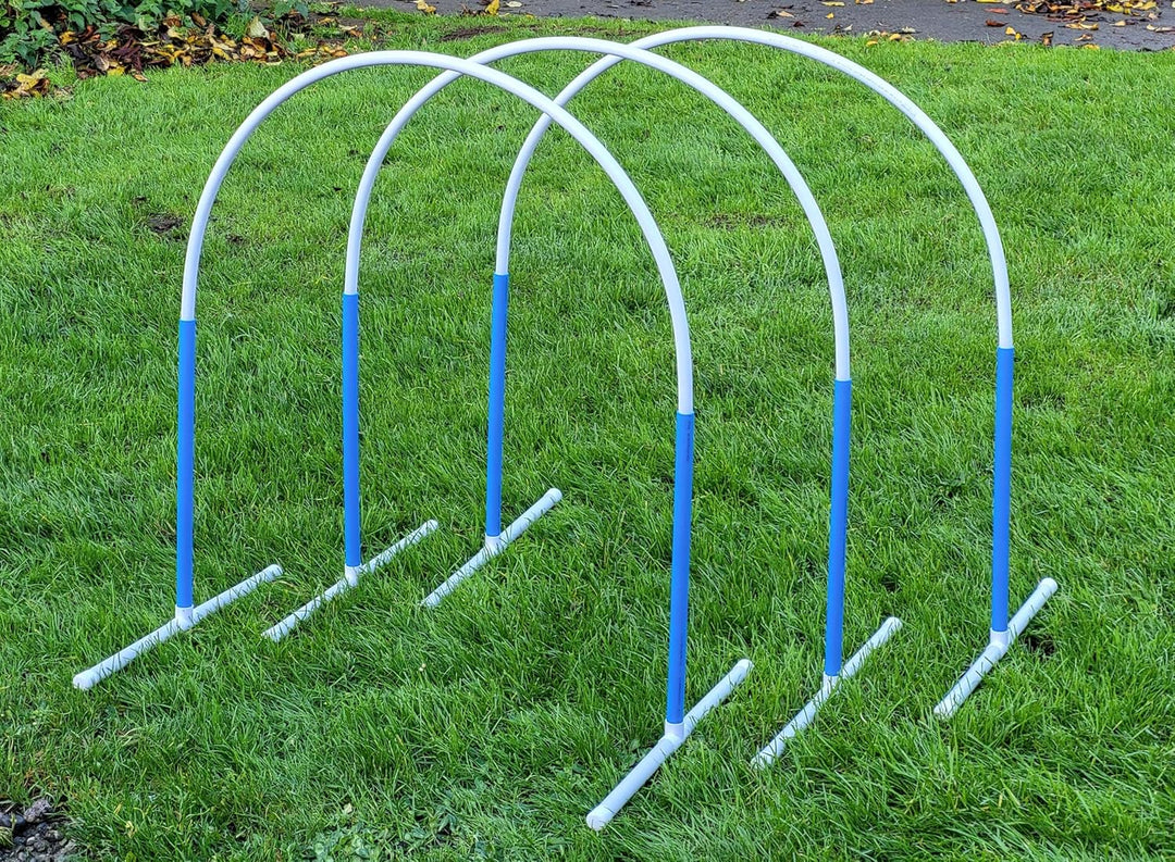 Generisch 3 NADAC Hoopers Bögen mit Ständer (blau), VDH Konform, Fun-Hoopers