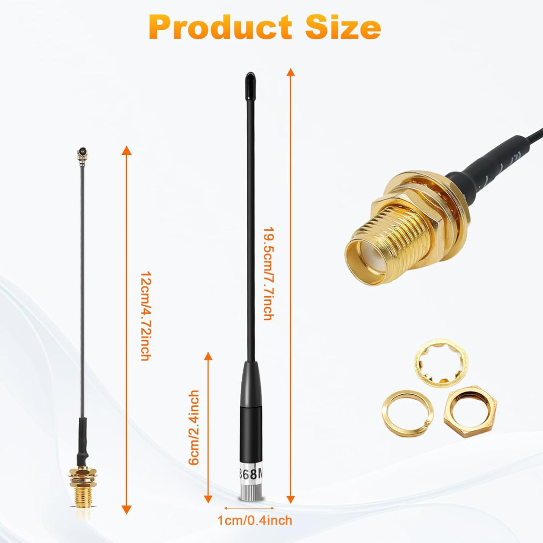 5 Stück 868-MHz Antenne, 10dBi Gain 19.5 cm Omni SMA Stecker 19.5cm + (U.FL IPX) auf SMA Buchse Kabe