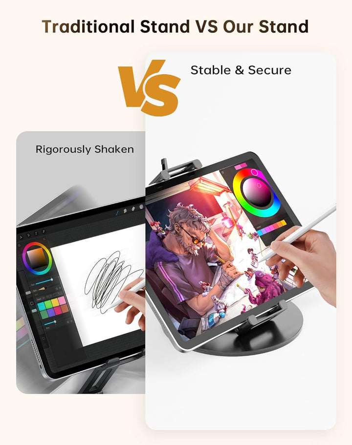 Portable Monitor Stand Tablet Halterung - Robuster Aluminium Ständer, 360° Drehbare Basis, 2 kg Trag